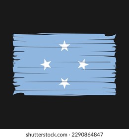 Ilustración del vector de pincel de bandera de Micronesia