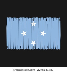 Micronesia Flag Brush Vector Illustration