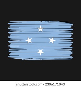 Micronesia Flag Brush Vector Illustration