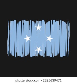Micronesia Flag Brush Vector Illustration