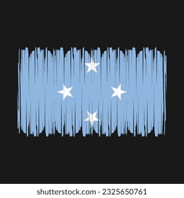 Micronesia Flag Brush Vector Illustration