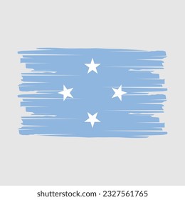 Ilustración del vector de pincel de bandera de Micronesia