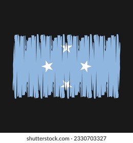 Micronesia Flag Brush Vector Illustration