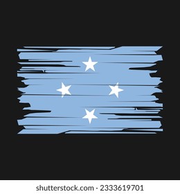 Ilustración del vector de pincel de bandera de Micronesia