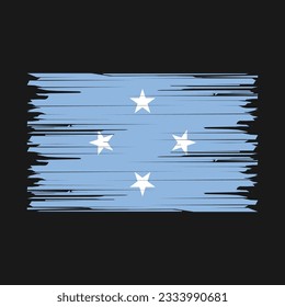 Micronesia Flag Brush Vector Illustration