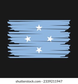 Micronesia Flag Brush Vector Illustration