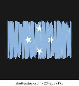Micronesia Flag Brush Vector Illustration