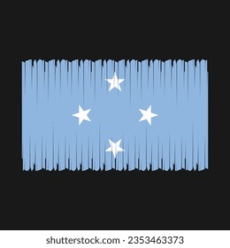 Micronesia Flag Brush Vector Illustration