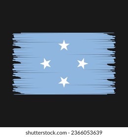 Mikronesien Flag Pinselspitze Vektorgrafik