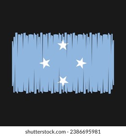Ilustración del vector de pincel de bandera de Micronesia