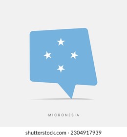 Icono de chat de burbuja de bandera de Micronesia