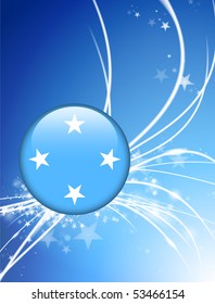 Micronesia Flag Button on Abstract Light Background Original Illustration
