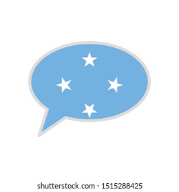 Micronesia flag in chat bubble icon isolated on white background. Language symbol modern, simple, vector, icon for website design, mobile app, ui. Vector Illustration