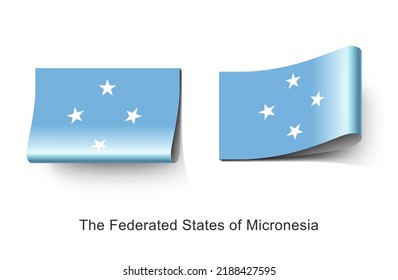 Micronesia Flag Clothing Label Tag. Illustration Flag of Micronesia Small Islands in the Western Pacific Ocean. Fabric Label Tag Concept Vector.