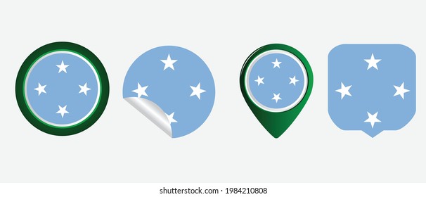 Micronesia flag. flat icon symbol vector illustration