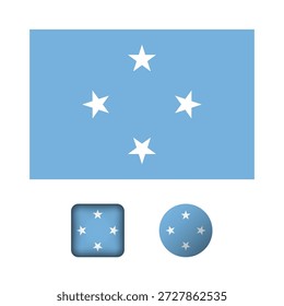 Micronesia Flag Flat Icons Collection