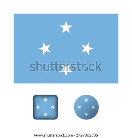 Micronesia Flag Flat Icons Collection