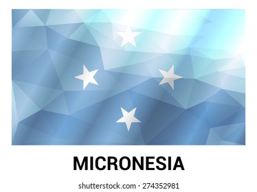 Micronesia Flag, geometric polygonal shapes. Vector illustration.