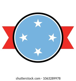 Micronesia flag in glossy round button of icon. flag logo of Micronesia emblem isolated on white background, Micronesia national concept sign, Vector illustration.