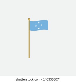 Micronesia flag graphic element Illustration template