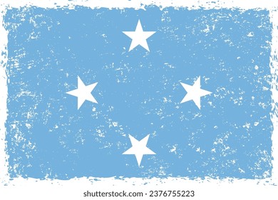 Micronesia flag grunge distressed style