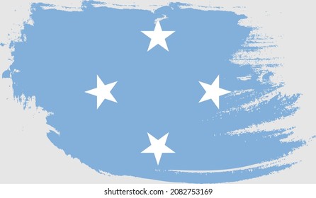 Micronesia flag in grunge style