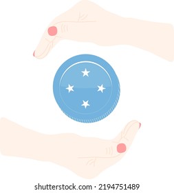Mano de la bandera de Micronesia,Dibujo a mano del dólar