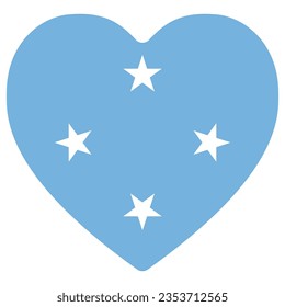 Forma cardíaca de la bandera de Micronesia. Bandera de Micronesia