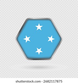 Mikronesien Flagge in einem Sechseck Rahmen.