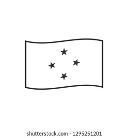Micronesia flag icon in black outline flat design. Independence day or National day holiday concept.