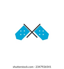Symbol für die Fahne von Mikronesien gesetzt, Symbol für die Unabhängigkeit von Mikronesien, Symbol für Vektorsymbol