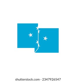 conjunto de iconos de la bandera de Micronesia, símbolo del símbolo del símbolo del símbolo del día de la independencia de Micronesia