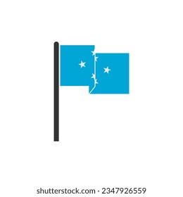 Micronesia flag icon set, Micronesia independence day icon set vector sign symbol