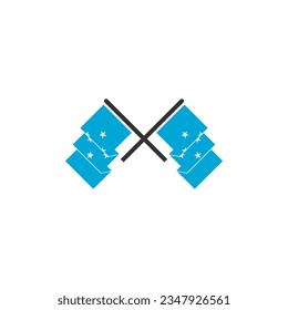 Micronesia flag icon set, Micronesia independence day icon set vector sign symbol