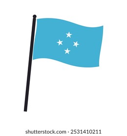 Diseño de símbolo de Ilustración vectorial de icono de bandera de Micronesia