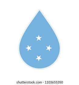 Micronesia flag icon. Water icon. Drop water. Micronesia badge. Flag drop.