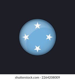Micronesia flag icon,Round Micronesia flag icon vector isolated,Micronesia flag button.