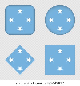 Micronesia Flag Icons Pack. Vector illustration.