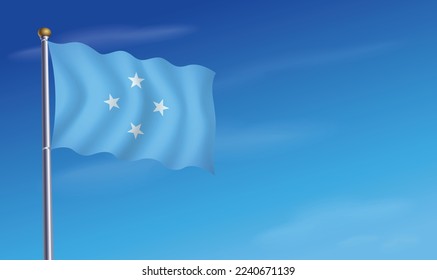 Micronesia Flag for Independence Day Background  Vector Illustration