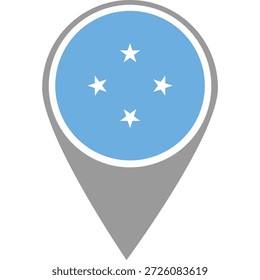 Micronesia flag location pin, Micronesia flag on location pin, Micronesia map pointer in high quality