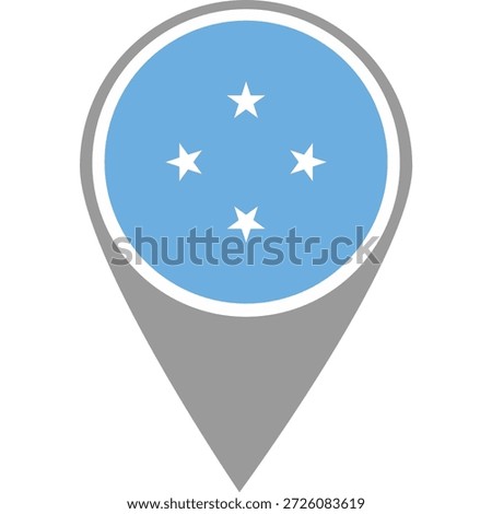 Micronesia flag location pin, Micronesia flag on location pin, Micronesia map pointer in high quality