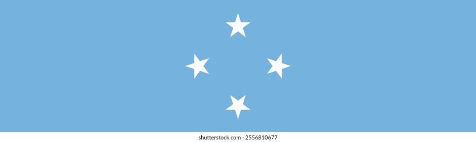 Micronesia flag long banner digital vector illustration