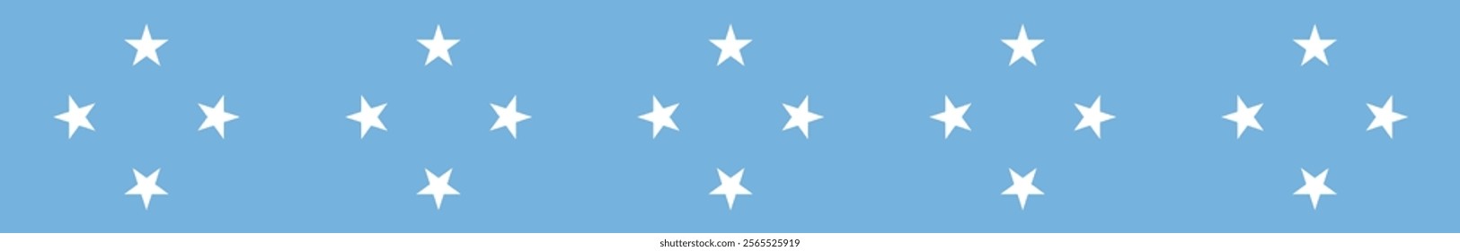 Micronesia flag long banner digital vector illustration