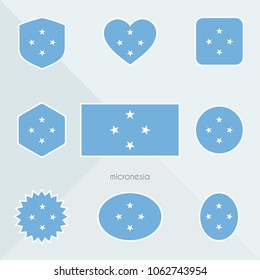 Micronesia flag. National flag of Micronesia. Micronesia vector flag button. Micronesia independence day.