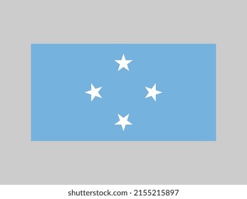 Bandera de Micronesia, colores oficiales y proporción. Ilustración vectorial.