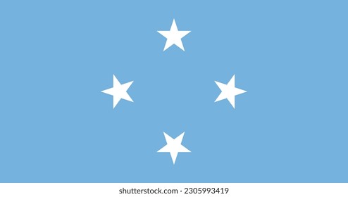 Micronesia flag, official colors and proportion. Vector illustration.
