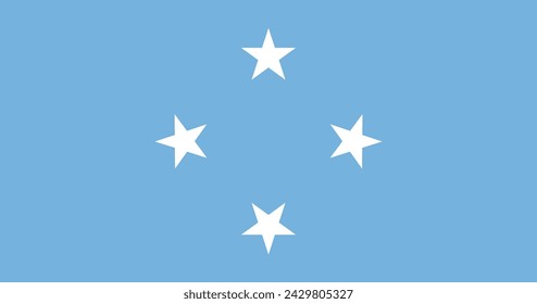 Bandera de Micronesia oficial aislado sobre fondo blanco. ilustración vectorial.