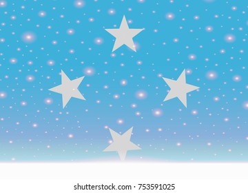 micronesia flag on christmas background