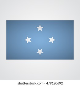 Micronesia flag flag on a gray background. Vector illustration