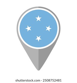 Mikronesien-Flagge auf Standortpin